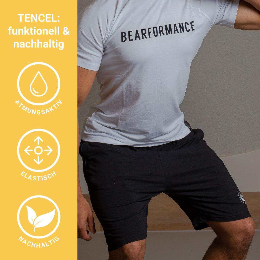 Fitness Short aus Tencel - funktional, nachhaltig & fair produziert in der EU - BEARFORMANCE