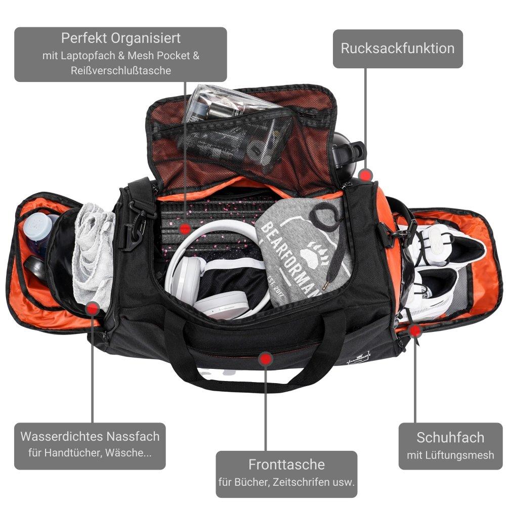 SALE | Bearformance® Ultimate Sportbag - schwarz | 2019/20 Version SALE - BEARFORMANCE