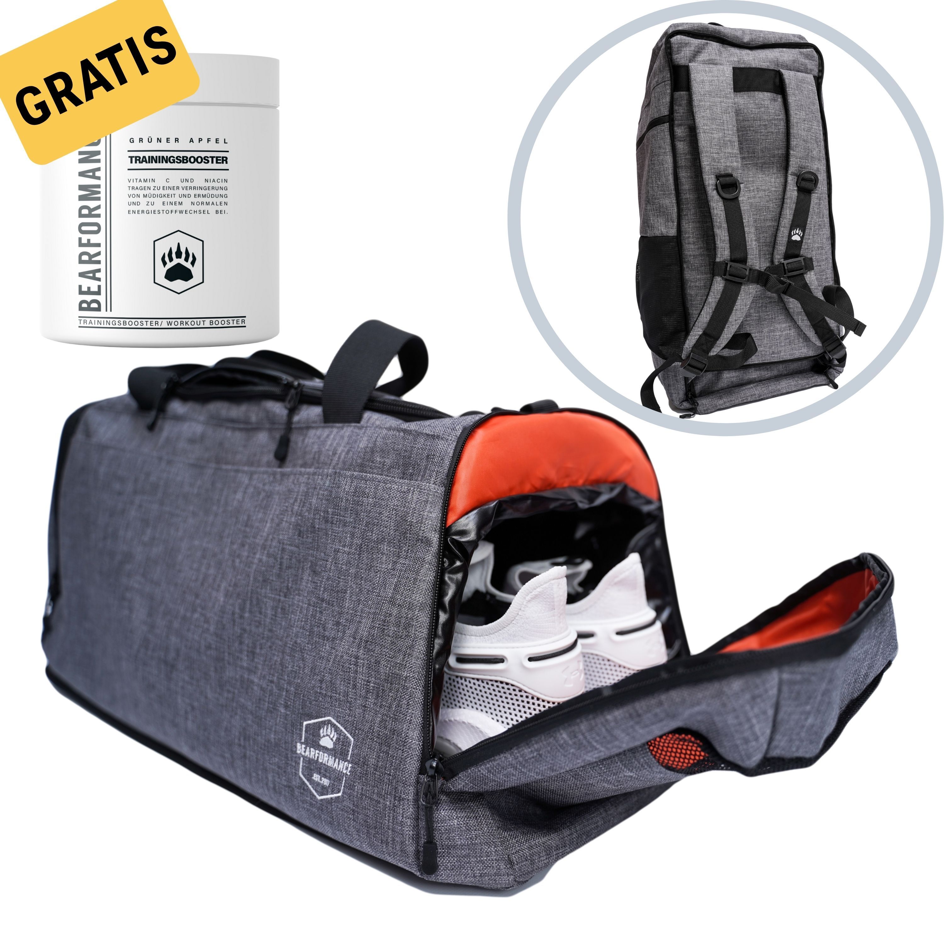 Back to Gym Bundle: Bearformance® Sporttasche + gratis Trainingsbooster - BEARFORMANCE