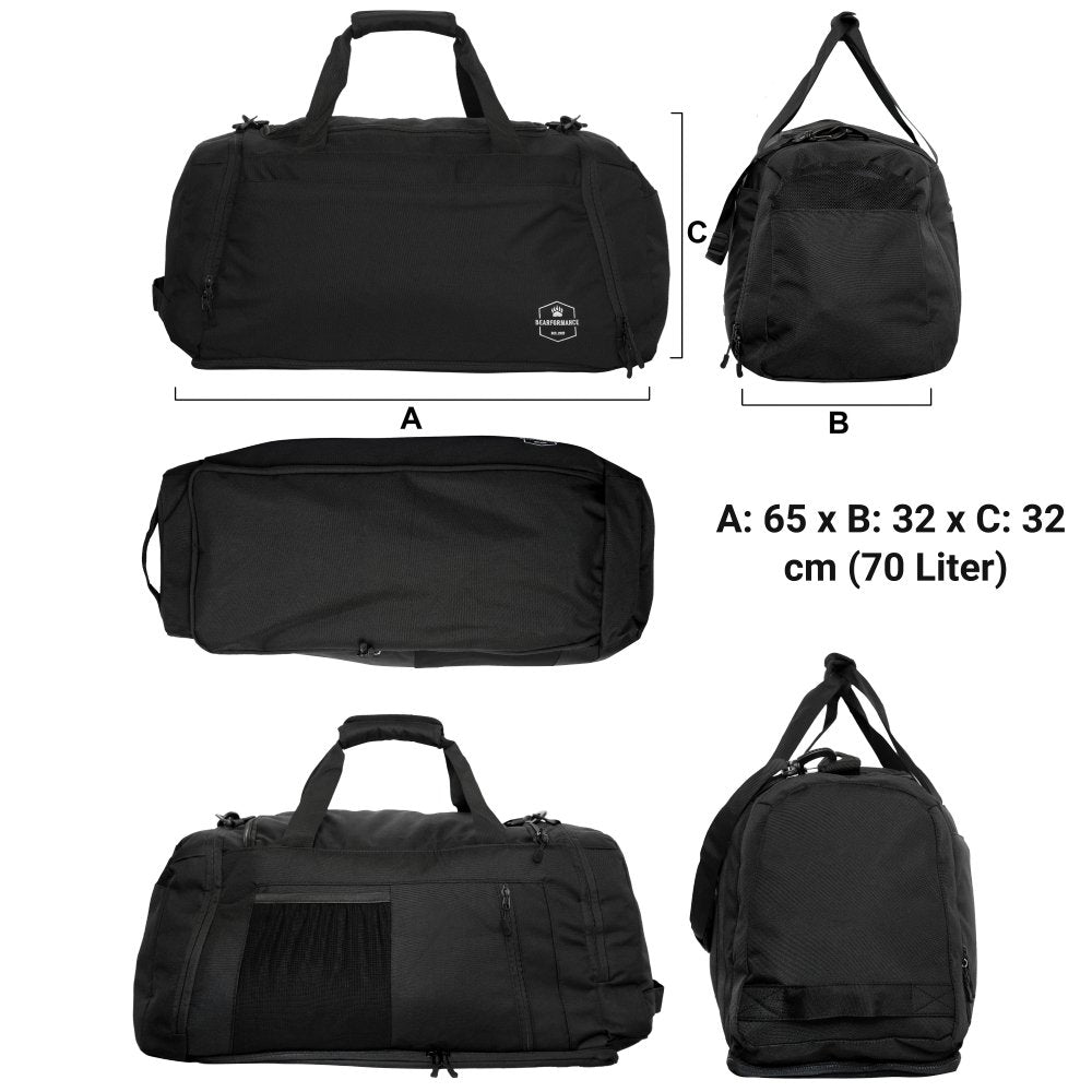 Bearformance® Ultimate Sportbag - Schuhfach, Nassfach & Rucksackfunktion - BEARFORMANCE