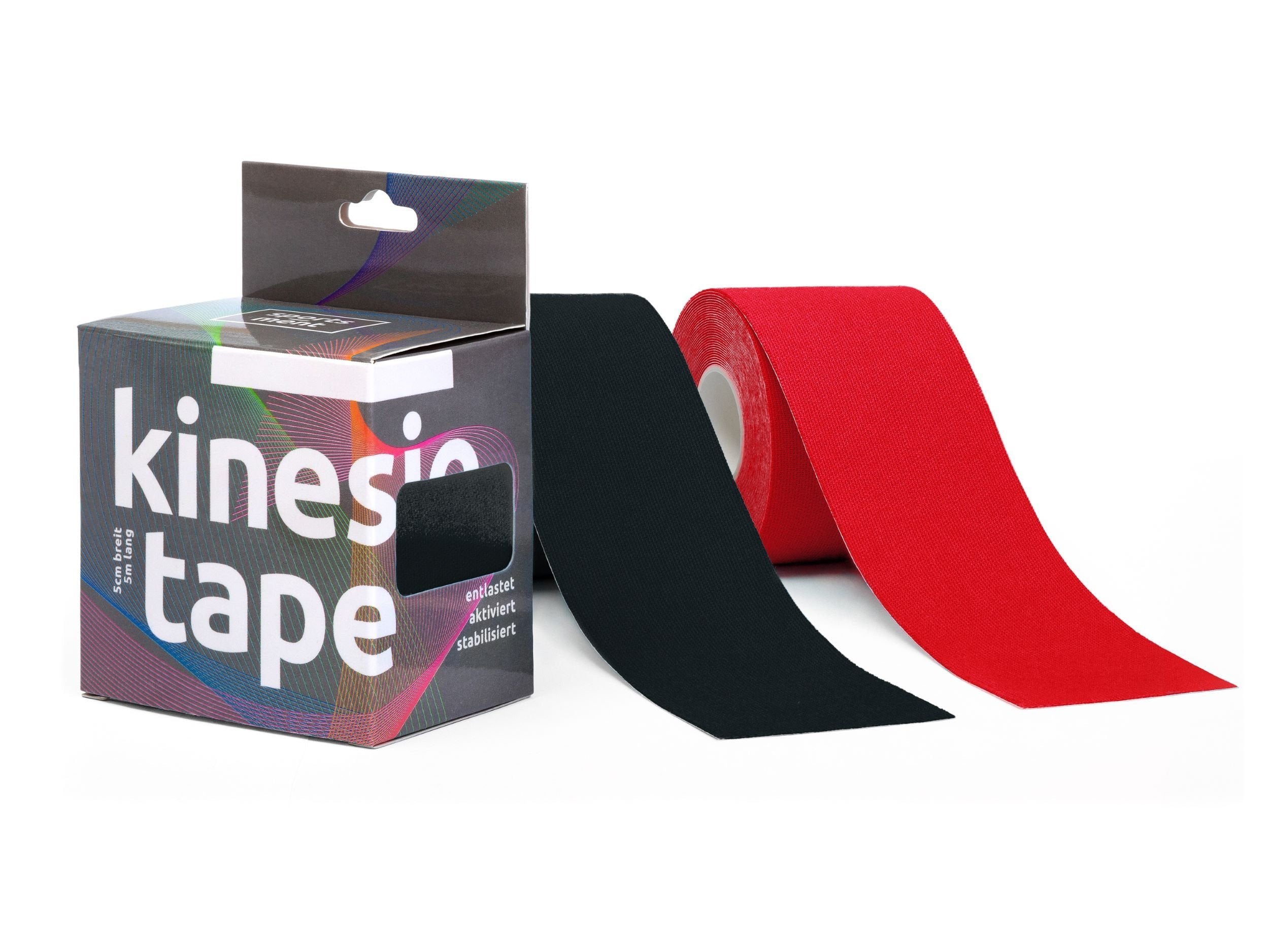 Sportsment Kinesiotape für Sport, Freizeit und Physiotherapie inkl. gratis E-Book (elastisch, hautverträglich, selbstklebend, belastbar, wasserfest) 5 cm x 5 m Kinesiology Tape - BEARFORMANCE