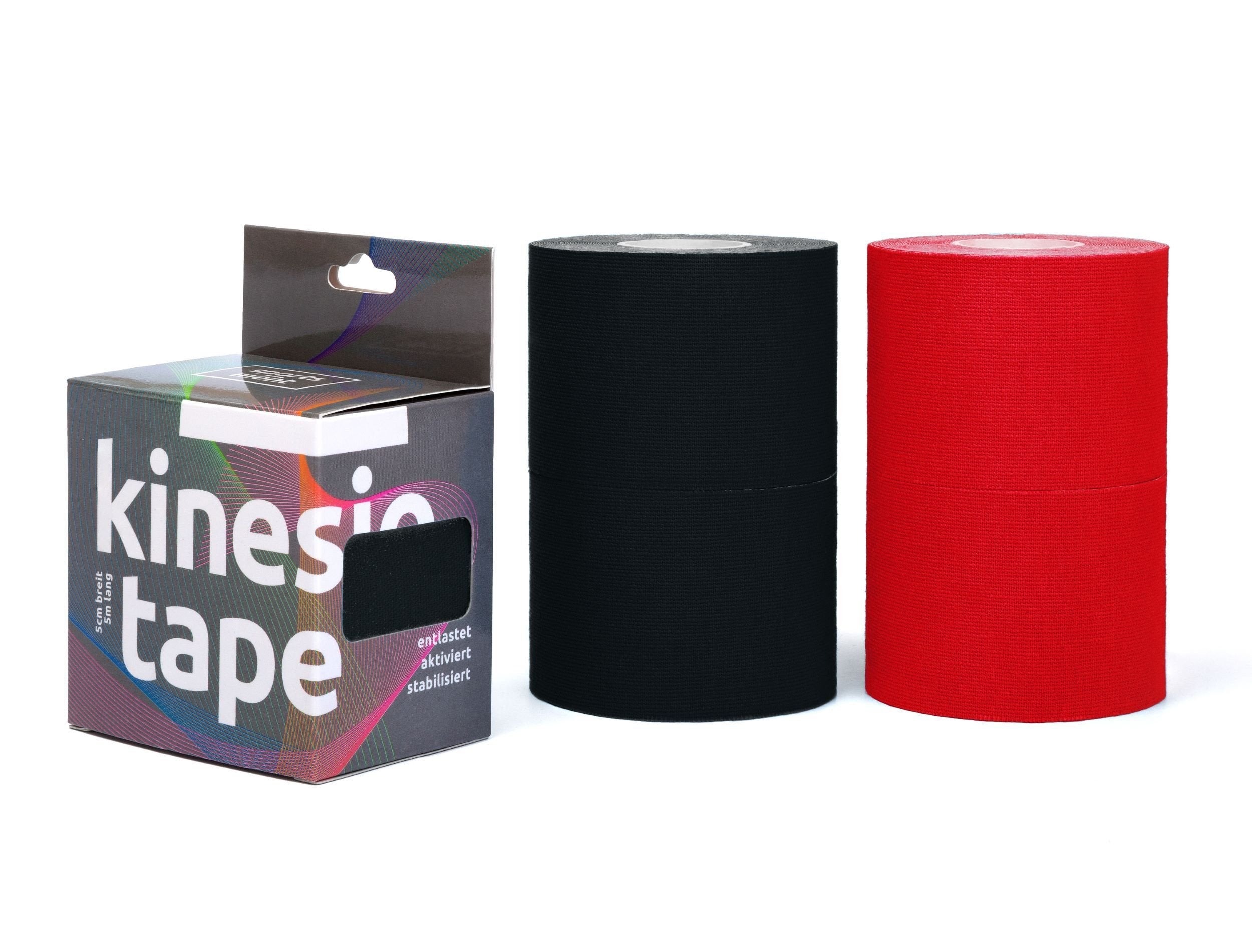 Sportsment Kinesiotape für Sport, Freizeit und Physiotherapie inkl. gratis E-Book (elastisch, hautverträglich, selbstklebend, belastbar, wasserfest) 5 cm x 5 m Kinesiology Tape - BEARFORMANCE